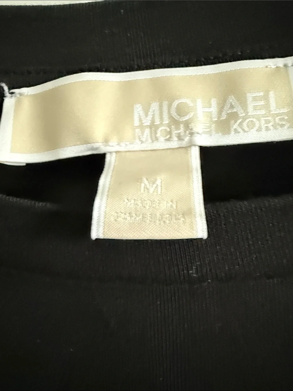 Michael Kors Black Top with Gold MK Emblem